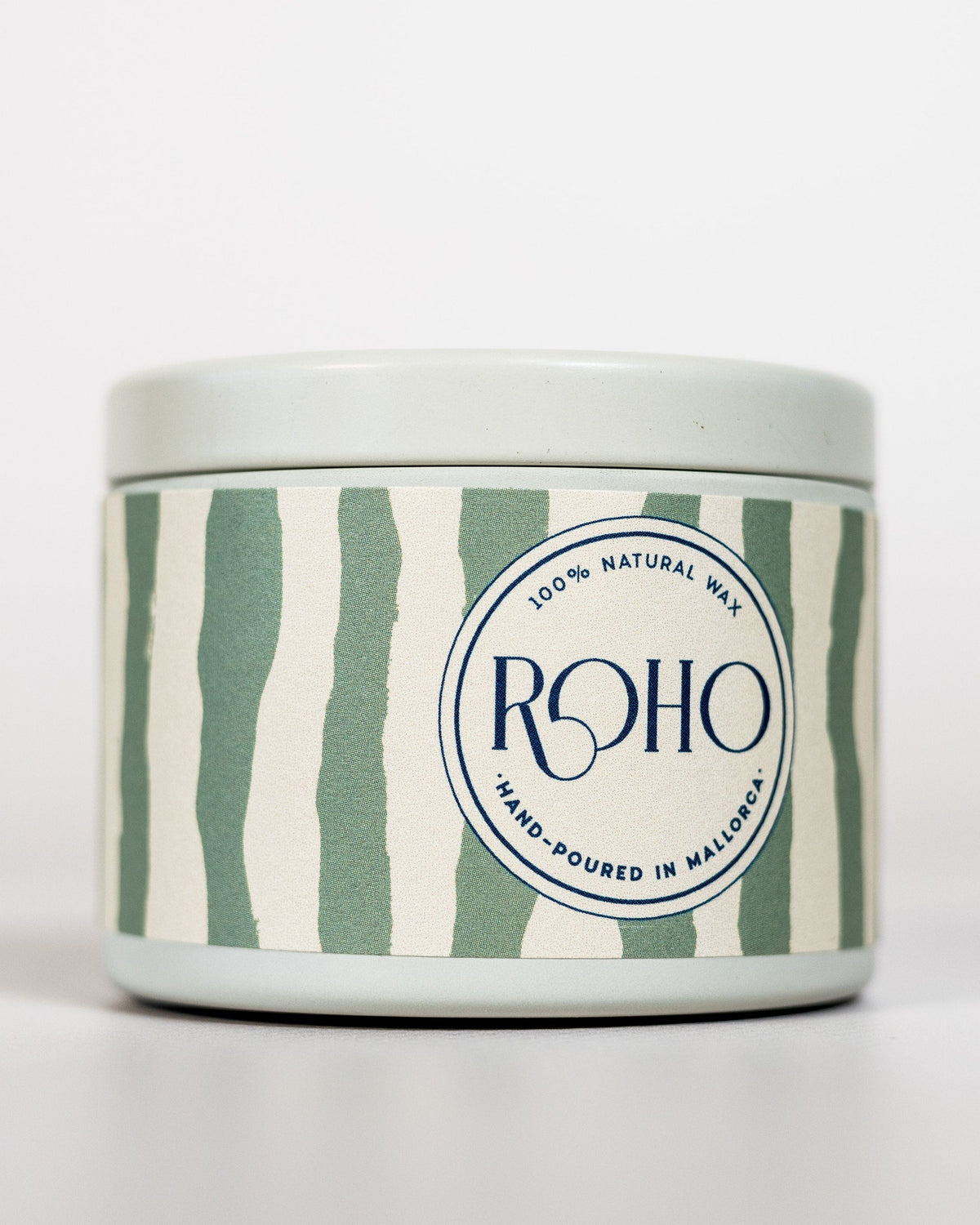 Adiós Mosquito candle, green striped tin 90g