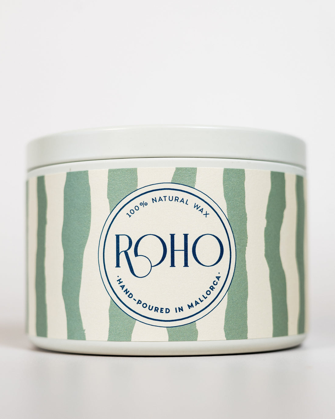 Scented, Candle with green striped design and &