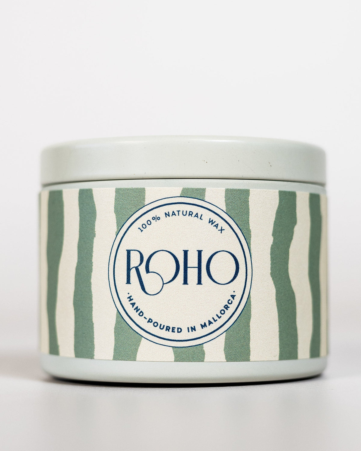 Adiós Mosquito candle, green striped tin 90g