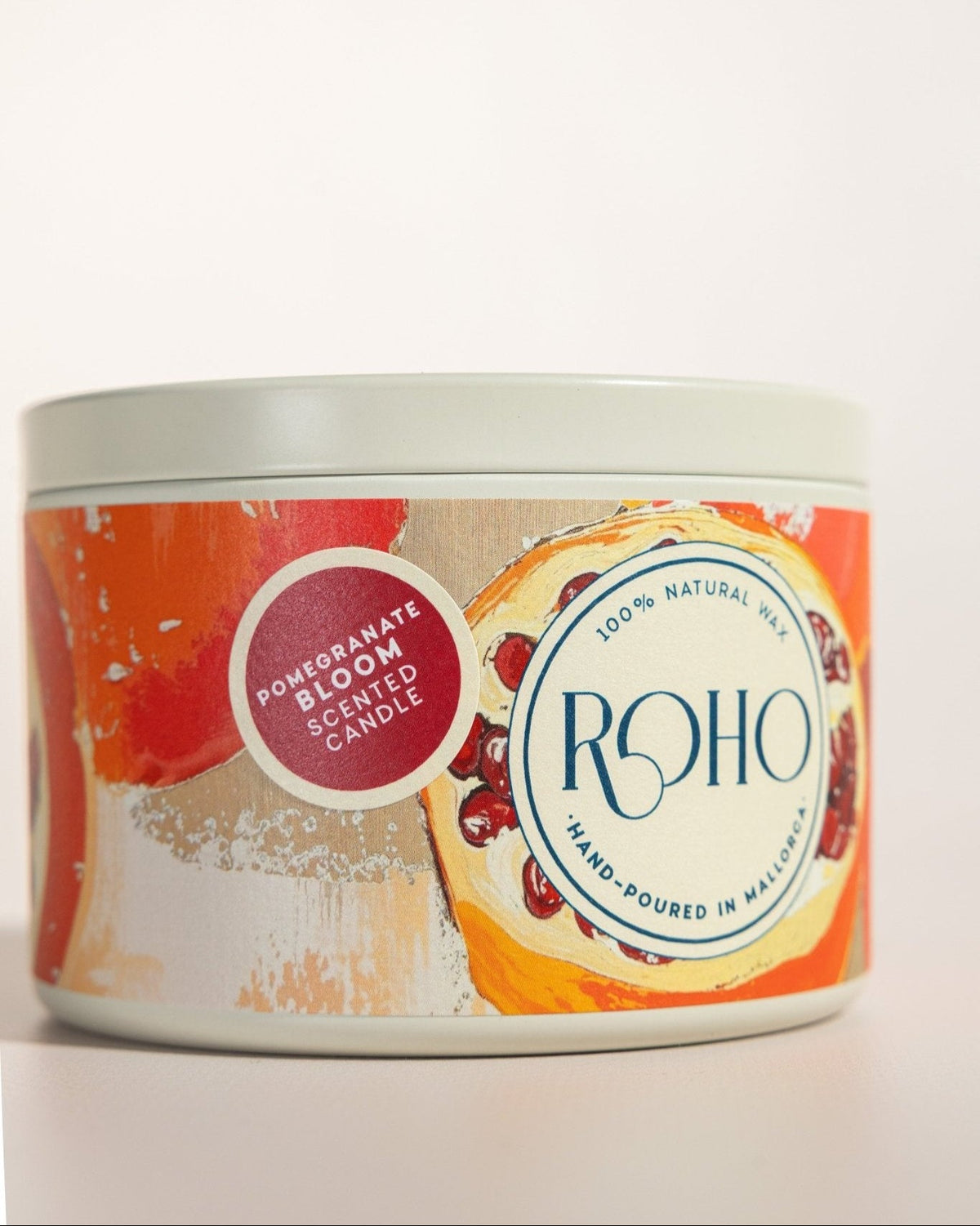 Pomegranate Bloom candle, artwork tin 90g
