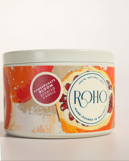 Pomegranate Bloom candle, artwork tin 90g