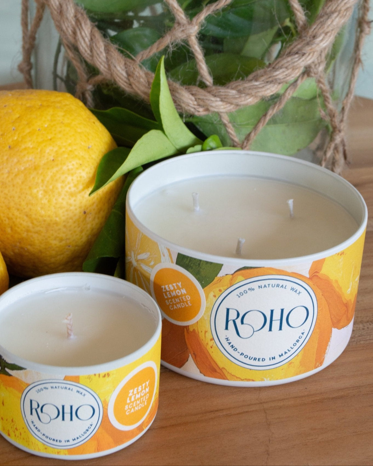Zesty Lemon Duftkerze Groß – Design | Handgefertigt auf Mallorca